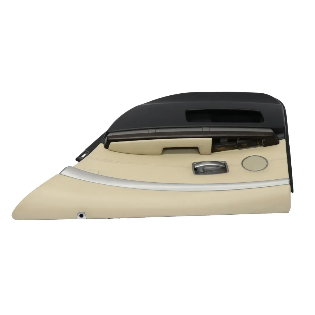 Right O/S Door Card Leather Cream Beige Lining Trim to BMW E65 Rear with Part number 9153614 BMW E65 Rear Right O/S Door Card Leather Cream Beige Lining Trim - SKU 9153614-1 - Part number 9153614