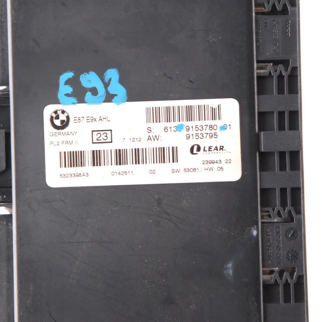 Module Commande Lumière Habitacle FRM II PL2 Lear pour BMW E93 à propos du numéro de pièce 9153780 BMW E93 Module Commande Lumière Habitacle FRM II PL2 Lear - SKU 9153780 - Numéro de pièce 9153780
