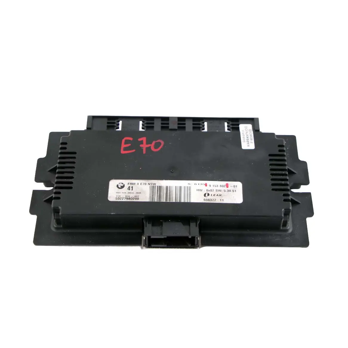 BMW X5 E70 Module Contrôle L'éclairage Plancher ECU FRM II NSW Lear 9153802