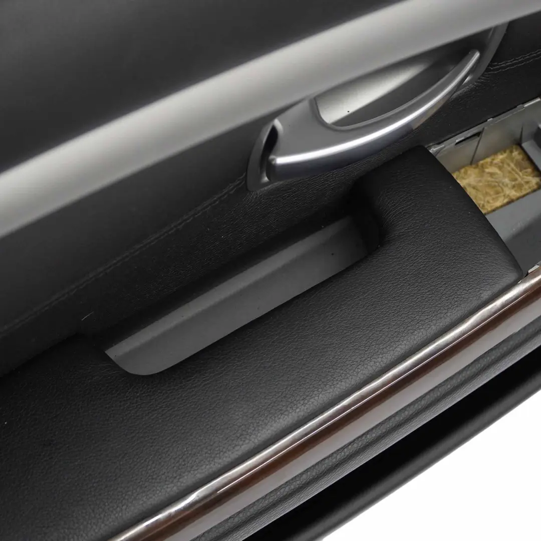 BMW E65 Tarjeta de Puerta Delantera Izquierda Forro Guarnición Cuero Nasca Negro - SKU 9154457 - Número de pieza 9154457