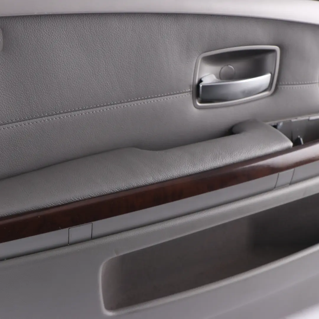 BMW E65 E66 Boczek Panel Drzwi Przód Lewy Skórzany Flanell Szary - SKU 9154459 - Numer Części 9154459