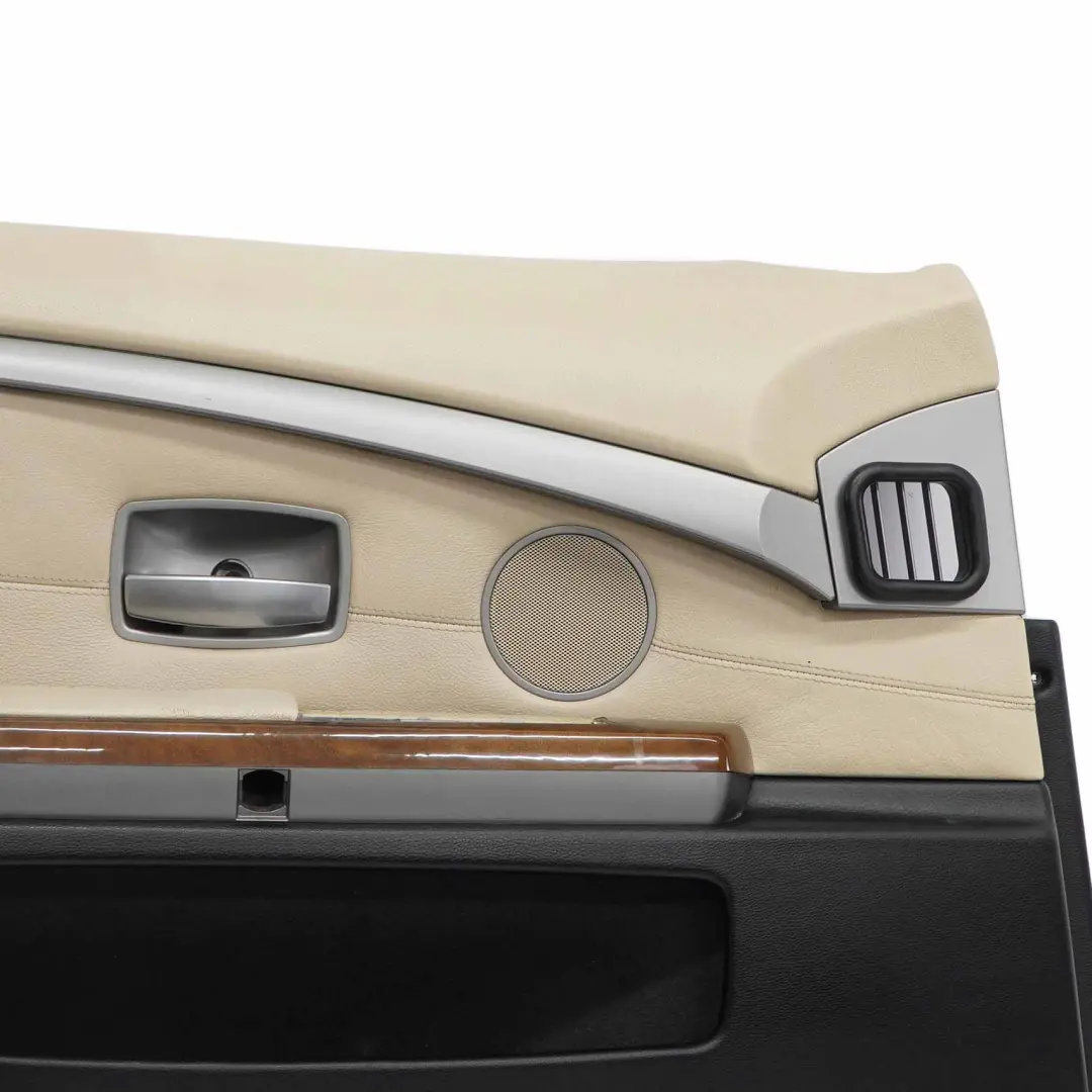 BMW E65 E66 Boczek Drzwi Lewy Przedni Skóra Beż - SKU 9154465 - Numer Części 9154465