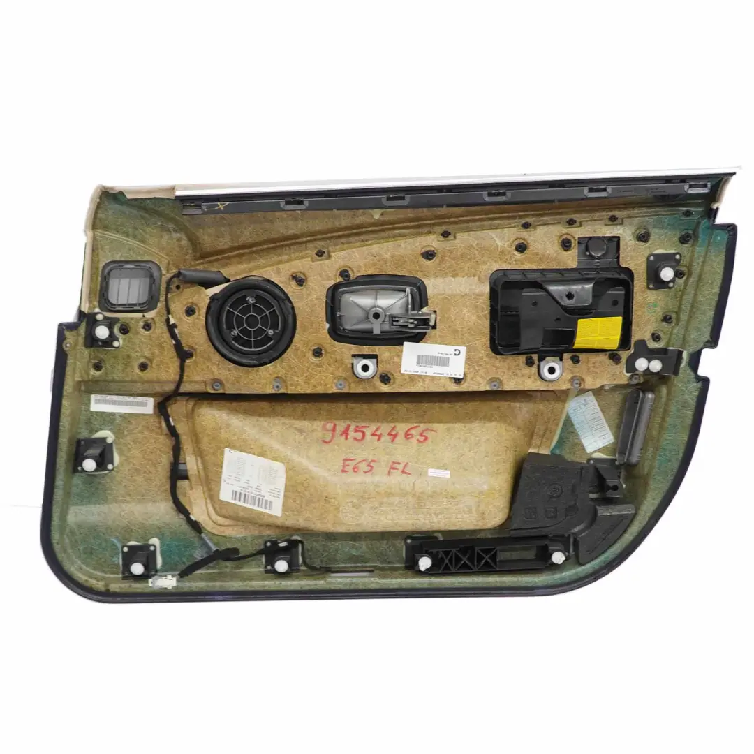 BMW E65 E66 Door Card Front Left N/S Door Lining Trim Panel Leather Cream Beige - SKU 9154465 - Part number 9154465