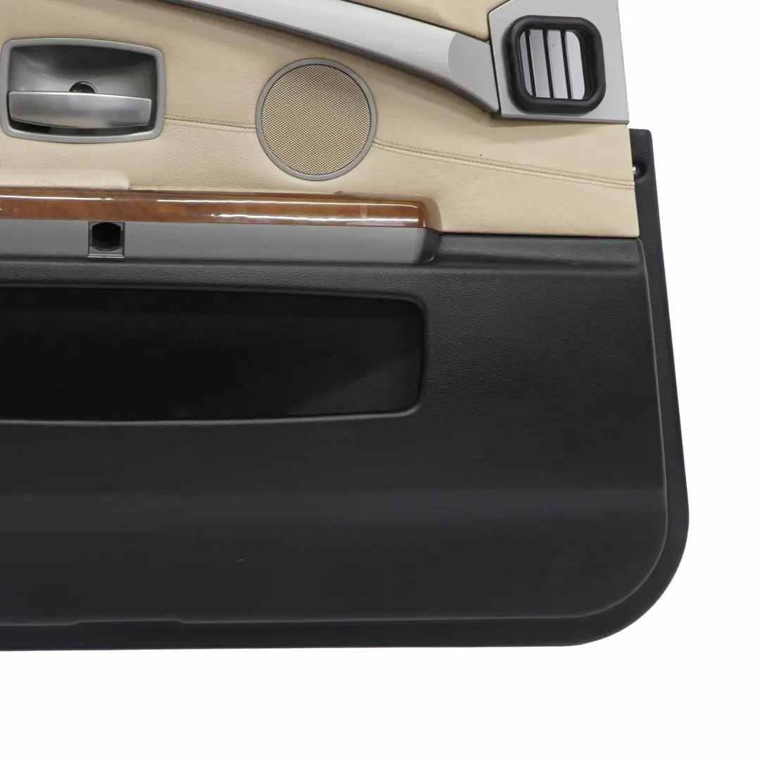 BMW E65 E66 Boczek Drzwi Lewy Przedni Skóra Beż - SKU 9154465 - Numer Części 9154465
