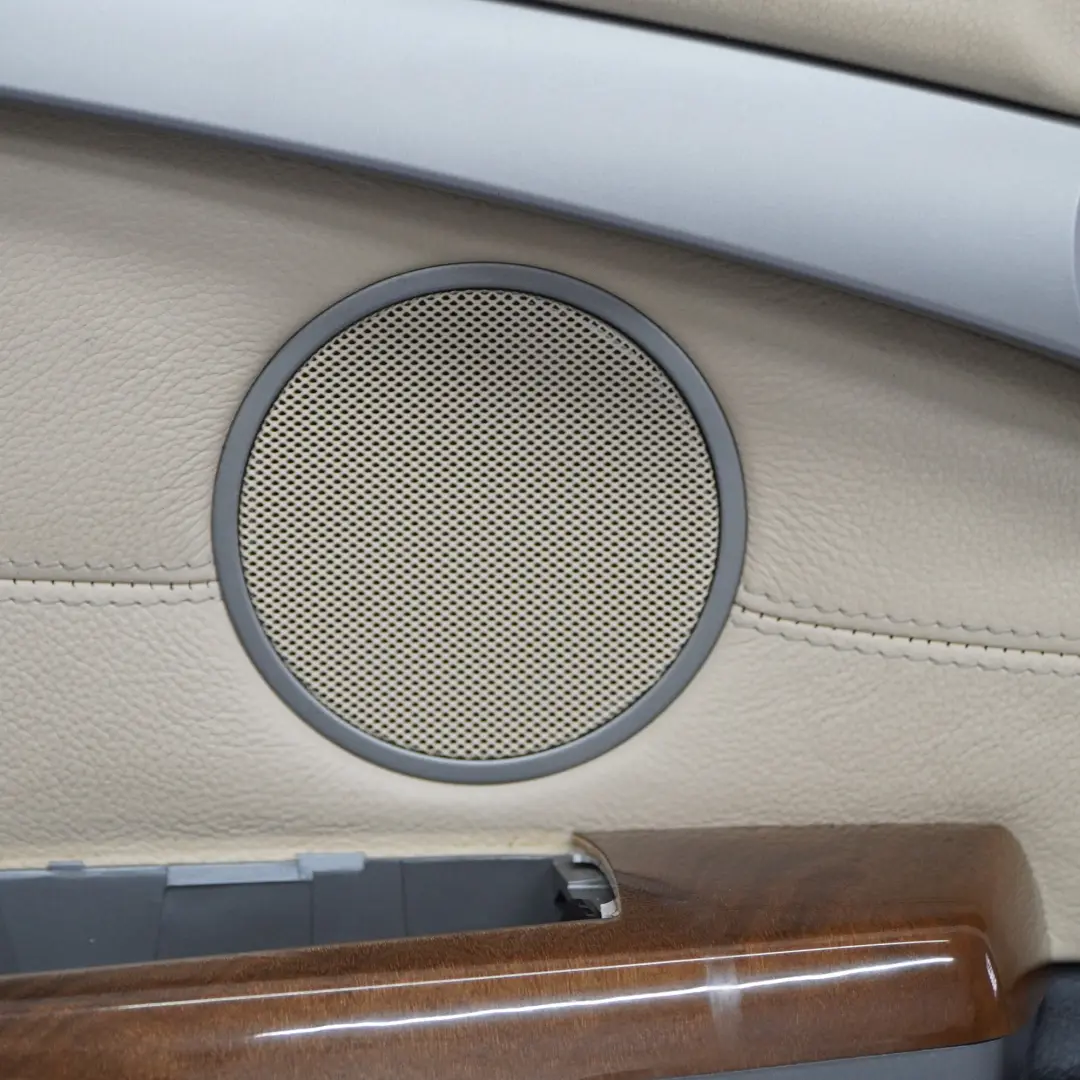 BMW E65 E66 Carte de Porte Avant Gauche Panneau d'Habillage Cuir Beige Crème - SKU 9154465 - Numéro de pièce 9154465