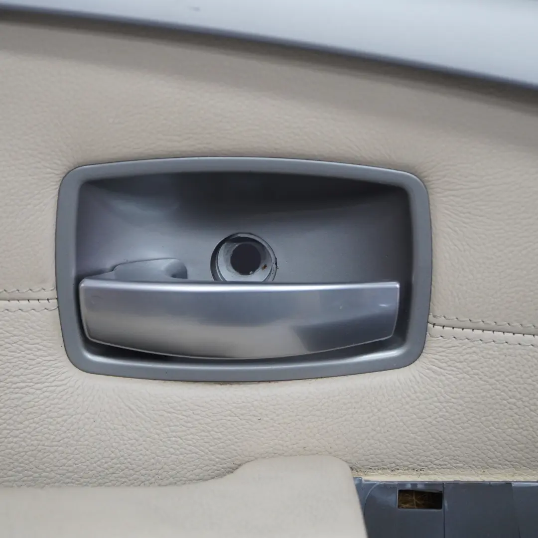 BMW E65 E66 Door Card Front Left N/S Door Lining Trim Panel Leather Cream Beige - SKU 9154465 - Part number 9154465