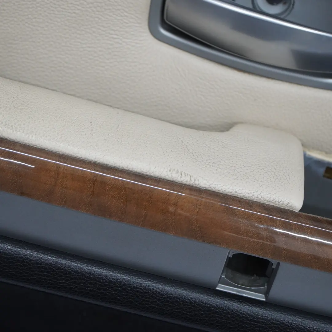 BMW E65 E66 Carte de Porte Avant Gauche Panneau d'Habillage Cuir Beige Crème - SKU 9154465 - Numéro de pièce 9154465