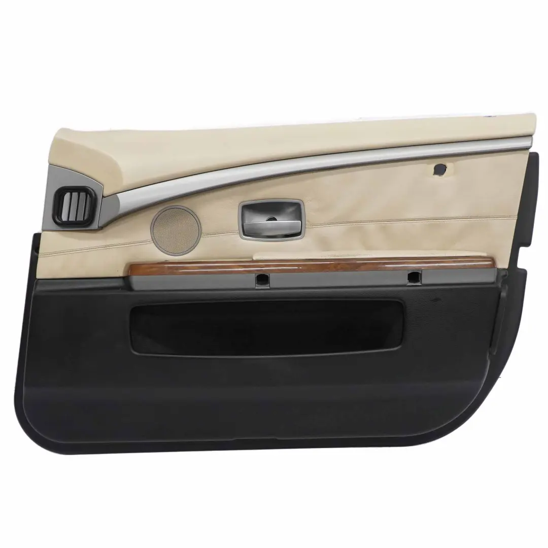 BMW E65 E66 Door Card Front Right O/S Door Lining Trim Panel Leather Cream Beige - SKU 9154466 - Part number 9154466