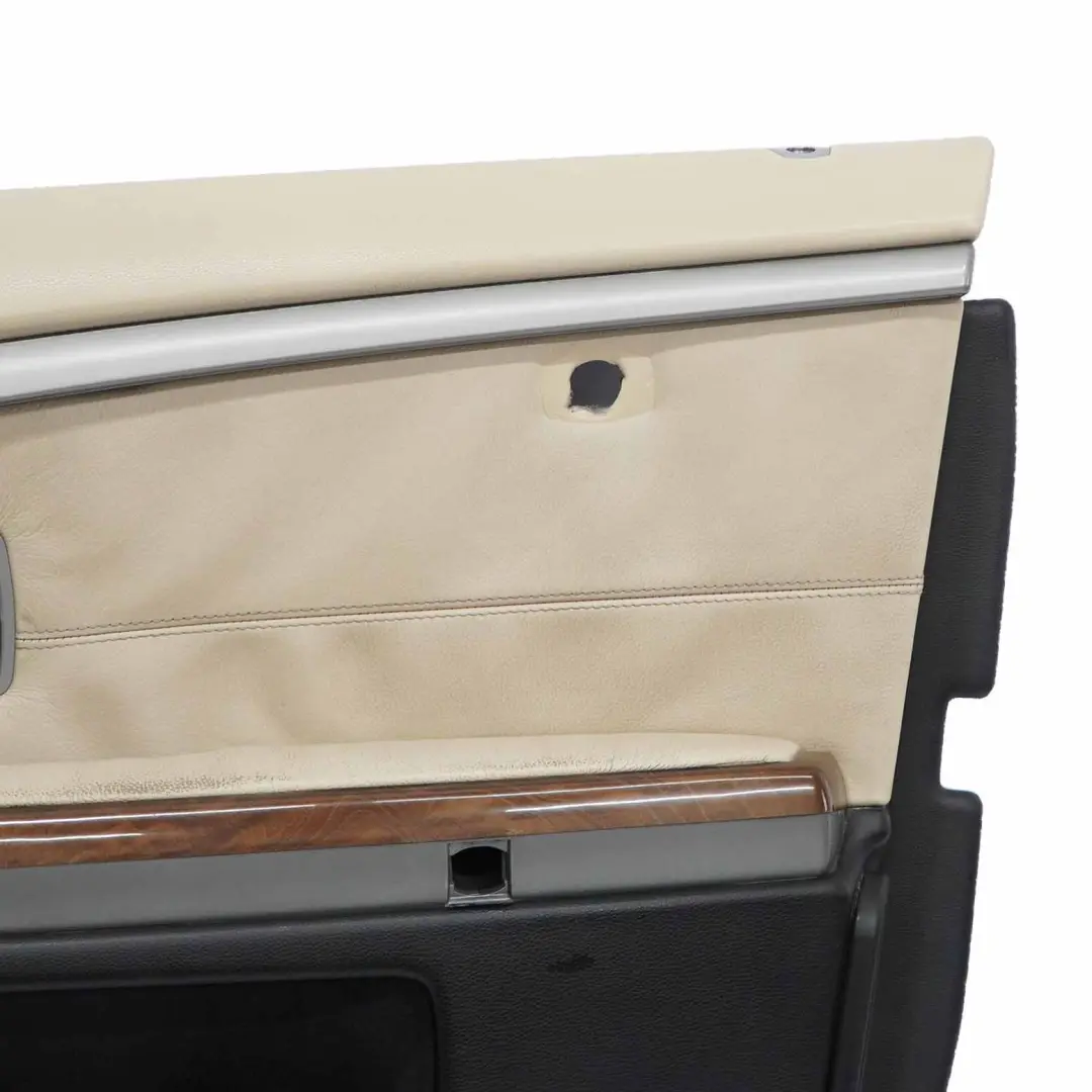 BMW E65 E66 Door Card Front Right O/S Door Lining Trim Panel Leather Cream Beige - SKU 9154466 - Part number 9154466