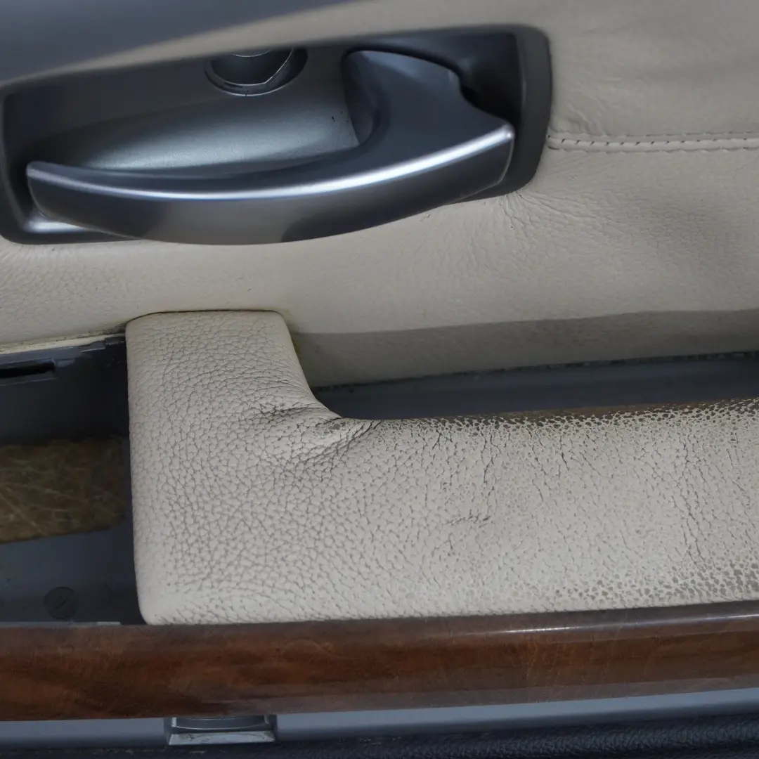 BMW E65 E66 Door Card Front Right O/S Door Lining Trim Panel Leather Cream Beige - SKU 9154466 - Part number 9154466