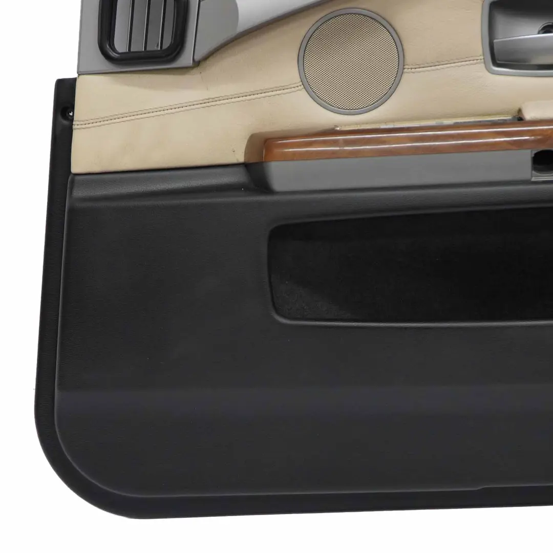 BMW E65 E66 Door Card Front Right O/S Door Lining Trim Panel Leather Cream Beige - SKU 9154466 - Part number 9154466