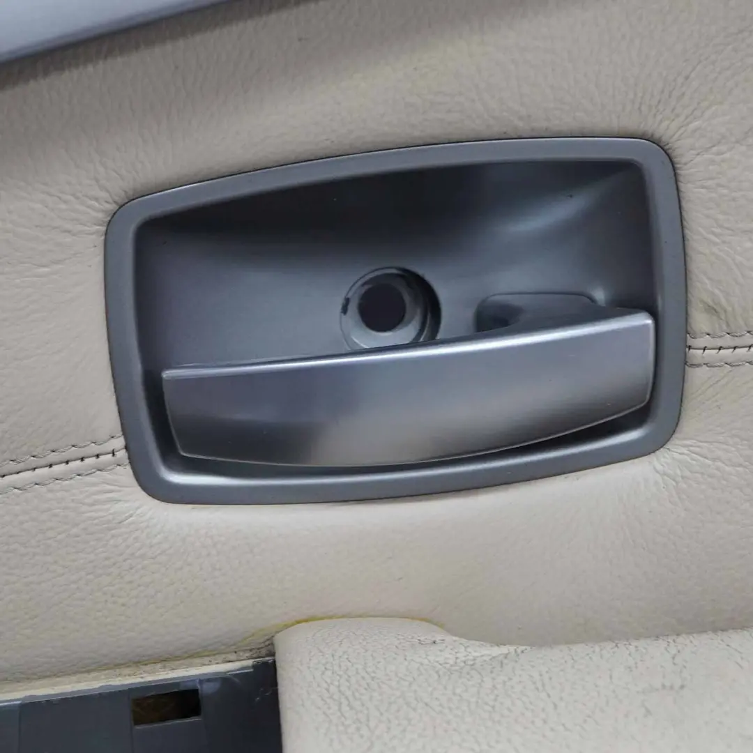 BMW E65 E66 Carte de Porte Avant Droite Panneau d'Habillage Cuir Beige Crème - SKU 9154466 - Numéro de pièce 9154466