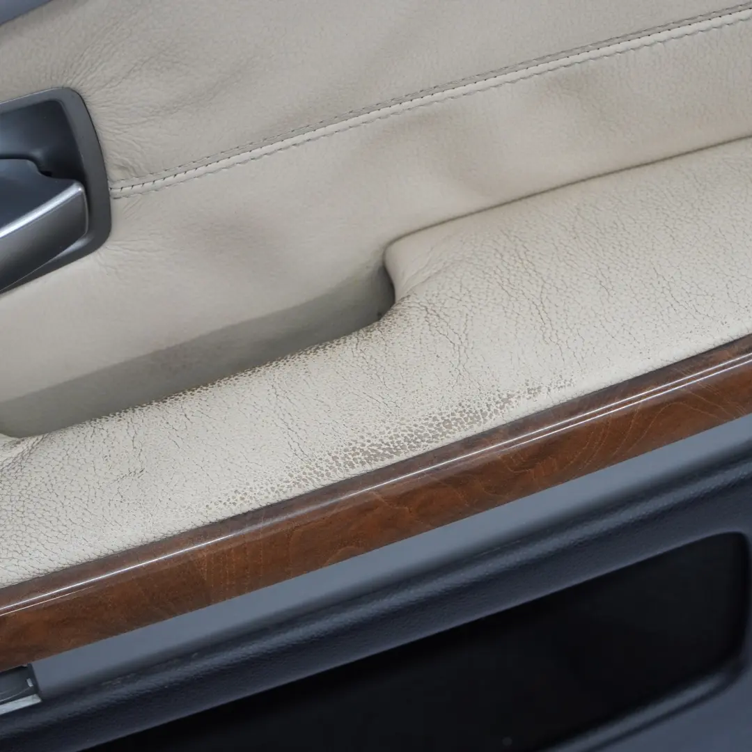 BMW E65 E66 Door Card Front Right O/S Door Lining Trim Panel Leather Cream Beige - SKU 9154466 - Part number 9154466