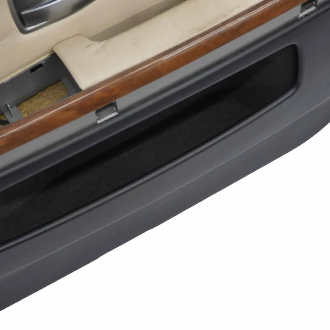 BMW E65 Scheda Porta Anteriore Sinistra Pannello Rivestimento Pelle Crema Beige - SKU 9154466 - Numero di parte 9154466