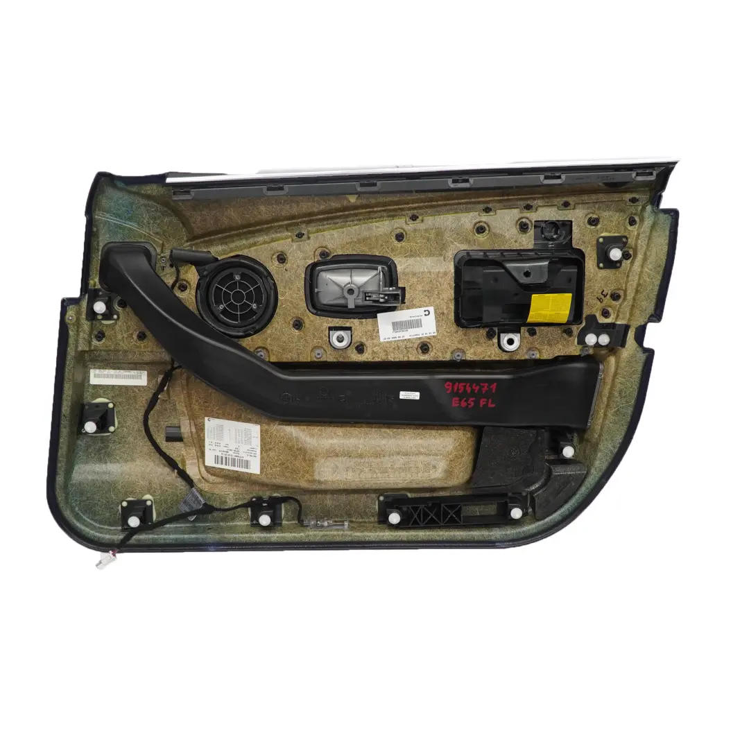BMW E65 E66 Door Card Front Left N/S Door Lining Trim Panel Black Leather Pearl - SKU 9154471 - Part number 9154471
