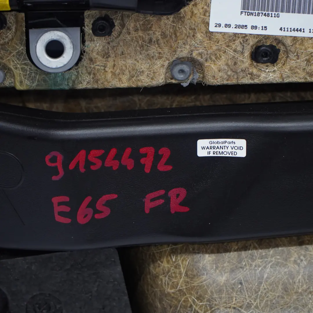 BMW E65 Tarjeta de Puerta Delantera Derecha Puerta Embellecedor Cuero Negro - SKU 9154472 - Número de pieza 9154472