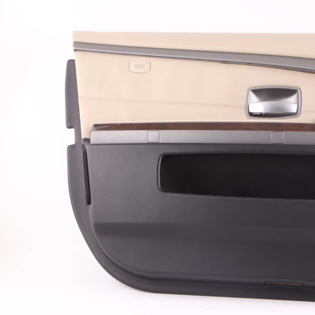 BMW E65 E66 Door Card Front Left N/S Door Lining Trim Panel Leather Pearl Beige - SKU 9154477 - Part number 9154477