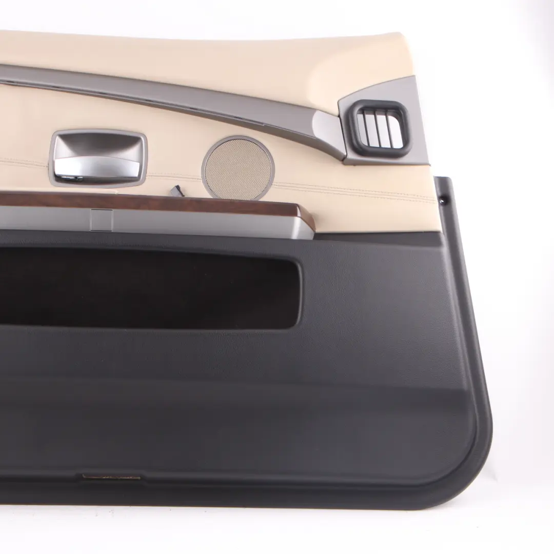 Door Card Front Left N/S Door Lining Trim Panel Leather Pearl Beige to BMW E65 E66 with Part number 9154477 BMW E65 E66 Door Card Front Left N/S Door Lining Trim Panel Leather Pearl Beige - SKU 9154477 - Part number 9154477