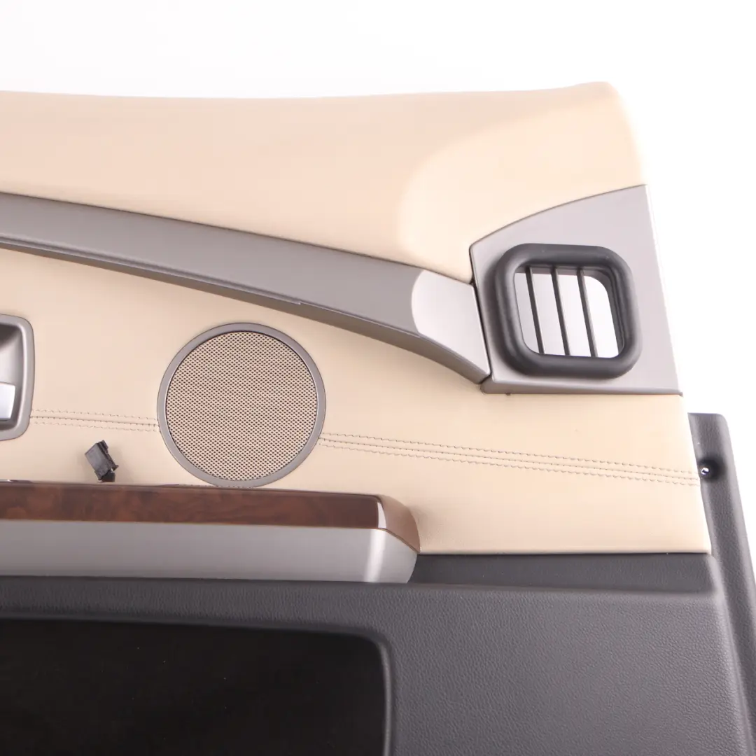 Door Card Front Left N/S Door Lining Trim Panel Leather Pearl Beige to BMW E65 E66 with Part number 9154477 BMW E65 E66 Door Card Front Left N/S Door Lining Trim Panel Leather Pearl Beige - SKU 9154477 - Part number 9154477