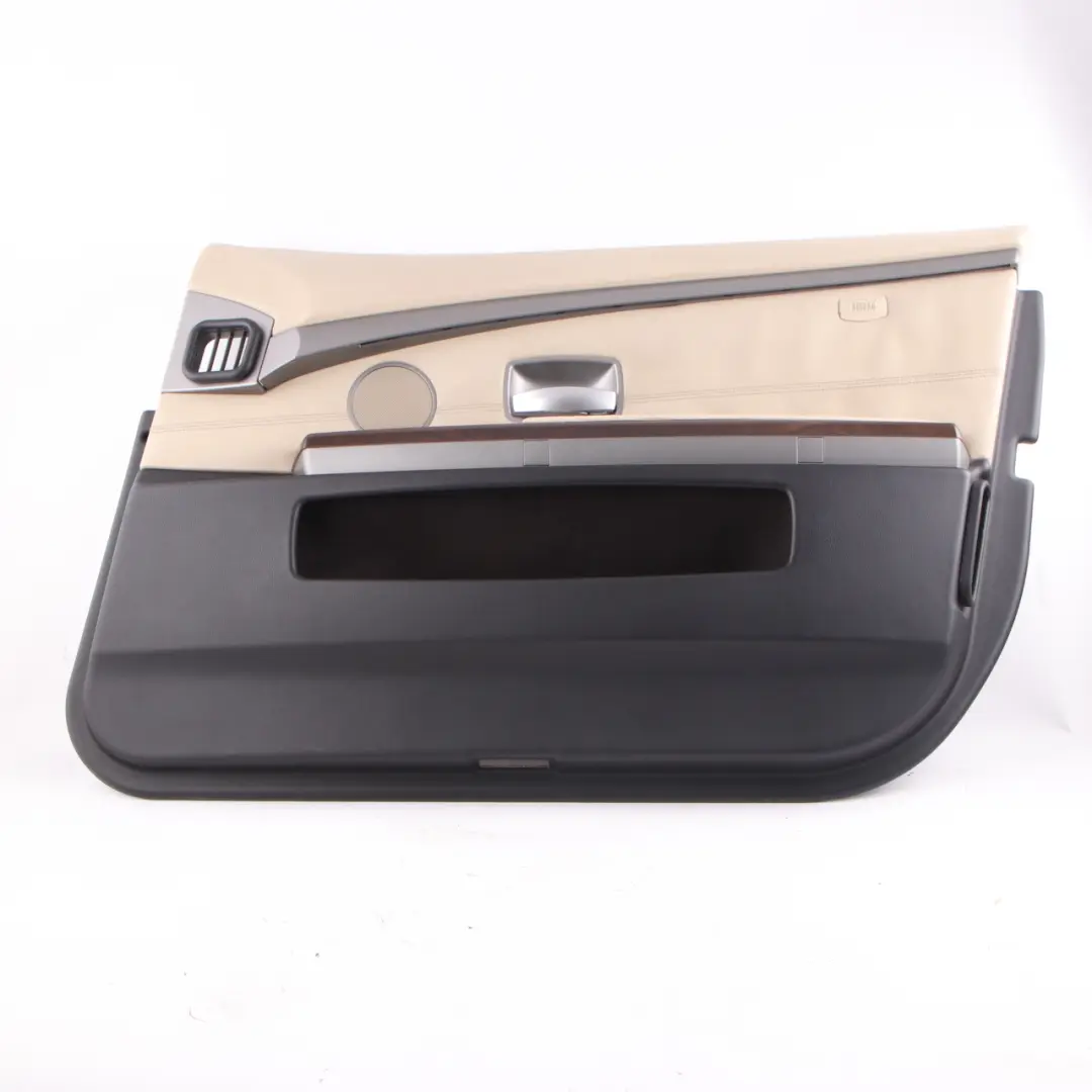 Door Card Front Right O/S Door Lining Trim Panel Leather Pearl Beige to BMW E65 E66 with Part number 9154478 BMW E65 E66 Door Card Front Right O/S Door Lining Trim Panel Leather Pearl Beige - SKU 9154478 - Part number 9154478