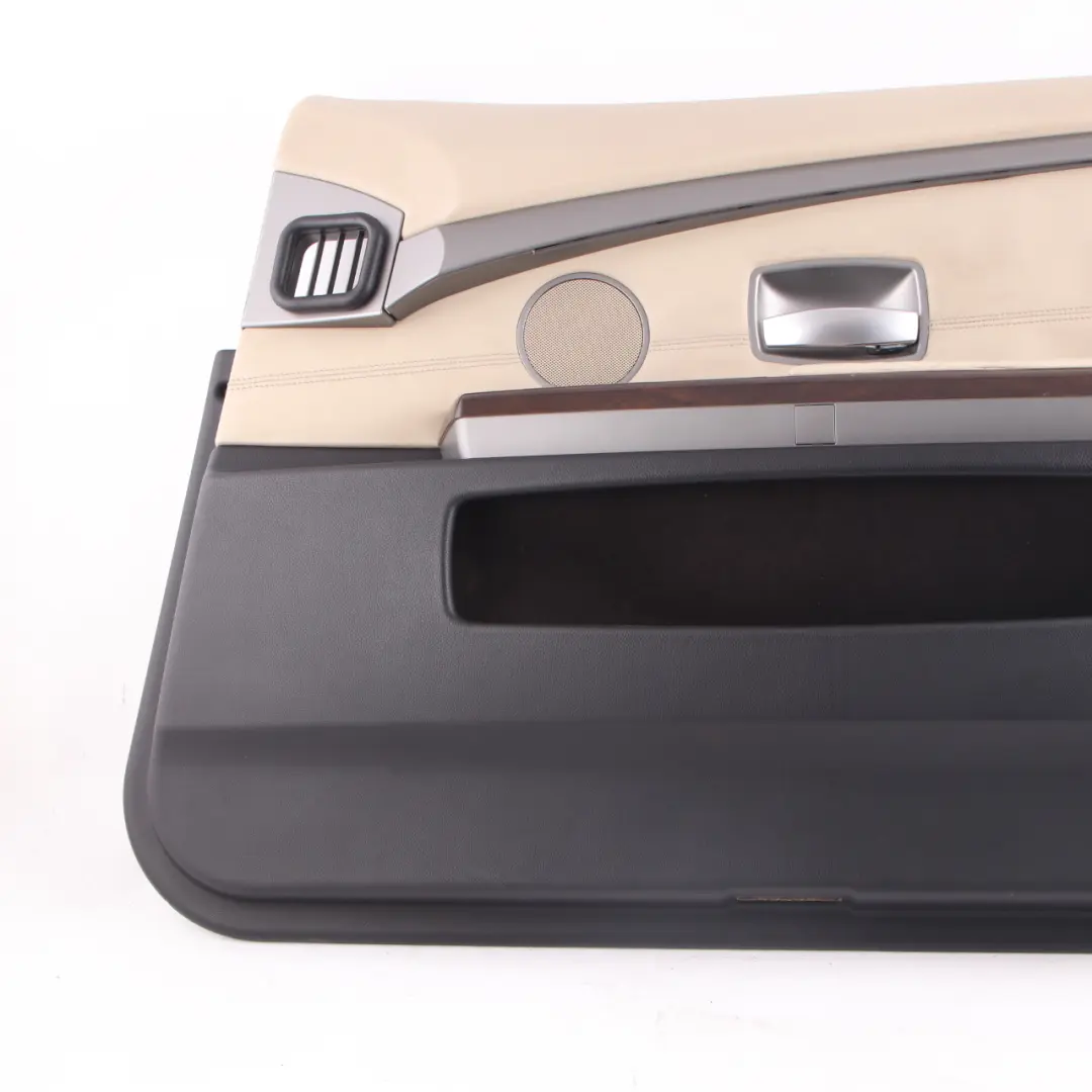 Door Card Front Right O/S Door Lining Trim Panel Leather Pearl Beige to BMW E65 E66 with Part number 9154478 BMW E65 E66 Door Card Front Right O/S Door Lining Trim Panel Leather Pearl Beige - SKU 9154478 - Part number 9154478