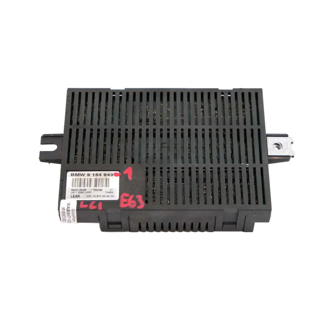 Light Control Unit Module LCM LM E6X LWR LEAR to BMW 6 Series E63 LCI with Part number 9154943 BMW 6 Series E63 LCI Light Control Unit Module LCM LM E6X LWR LEAR - SKU 9154943-1 - Part number 9154943