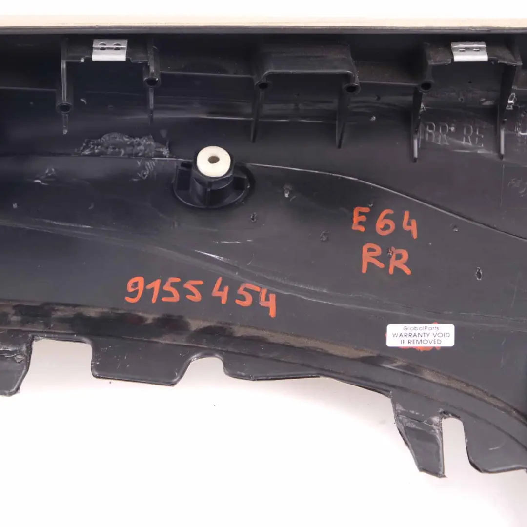 Folding Top Panel BMW E64 Cabrio Rear Right O/S Lateral Trim Cover Cream Beige to with Part number 9155454 Folding Top Panel BMW E64 Cabrio Rear Right O/S Lateral Trim Cover Cream Beige - SKU 9155454 - Part number 9155454