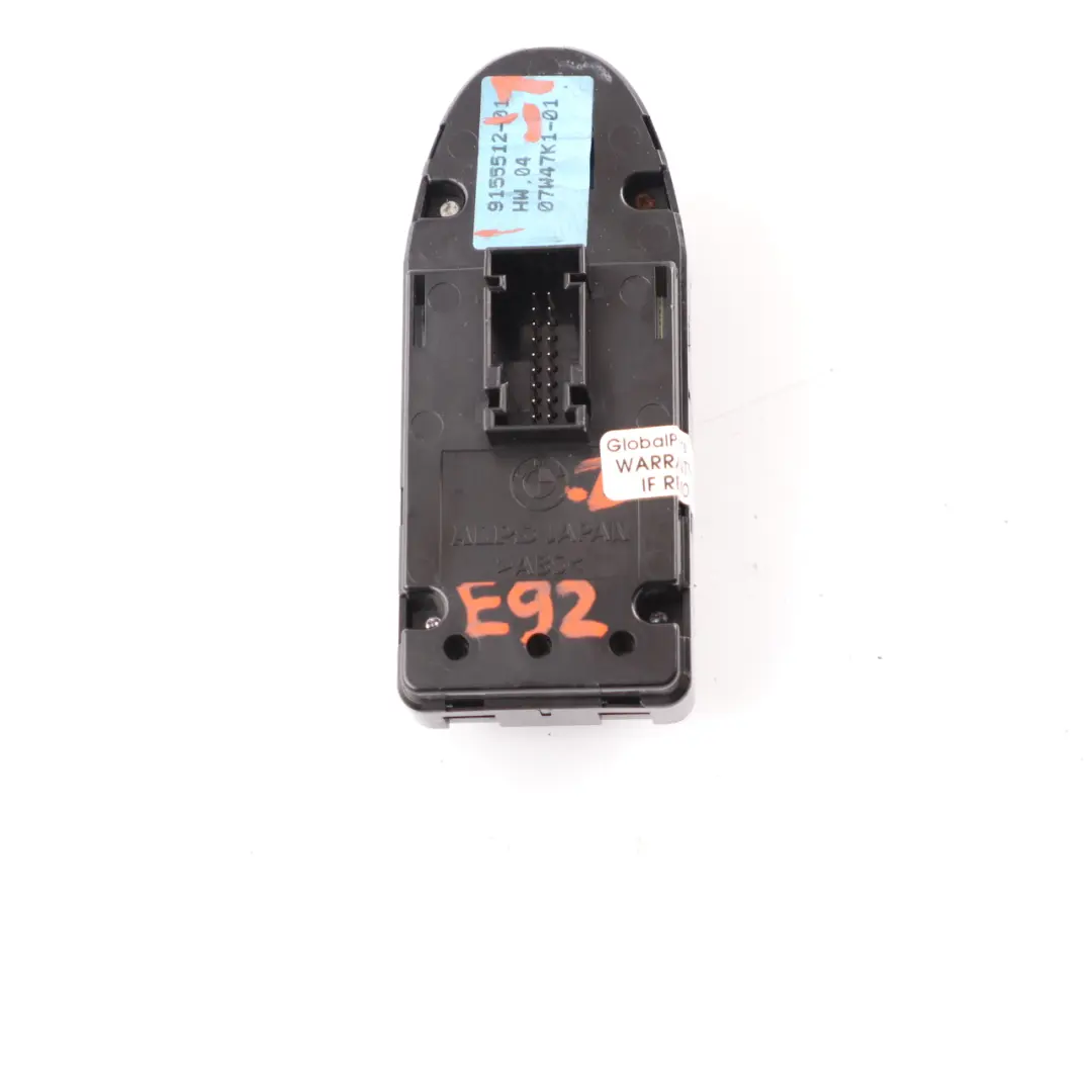 Window Lifter Switch Driver's Side Button Panel Mirror Control to BMW E92 with Part number 9155512 BMW E92 Window Lifter Switch Driver's Side Button Panel Mirror Control - SKU 9155512-1 - Part number 9155512