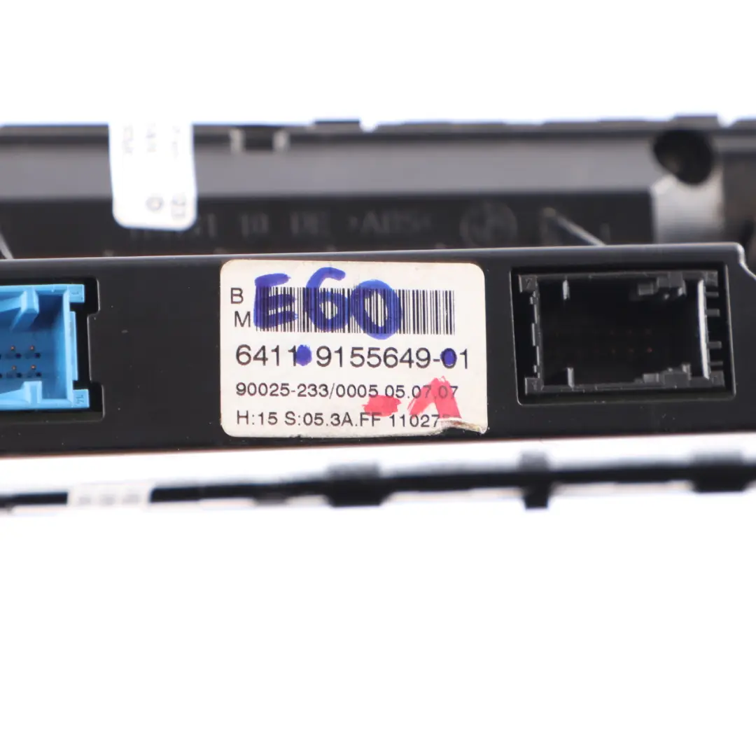 Con Heater Climate Control A/C Unit Switch Panel to BMW E60 E61 LCI Air with Part number 9155649 BMW E60 E61 LCI Air Con Heater Climate Control A/C Unit Switch Panel - SKU 9155649-1 - Part number 9155649