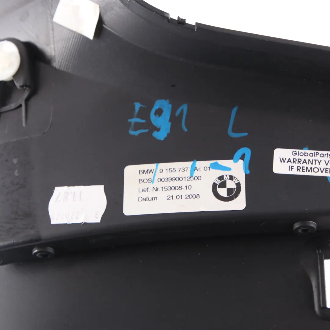 Coperchio Rifinitura Sinistra Colonna Pannello Schwarz Nero per BMW E91 LCI con numero di parte 9155737 BMW E91 LCI Coperchio Rifinitura Sinistra Colonna Pannello Schwarz Nero - SKU 9155737-1 - Numero di parte 9155737