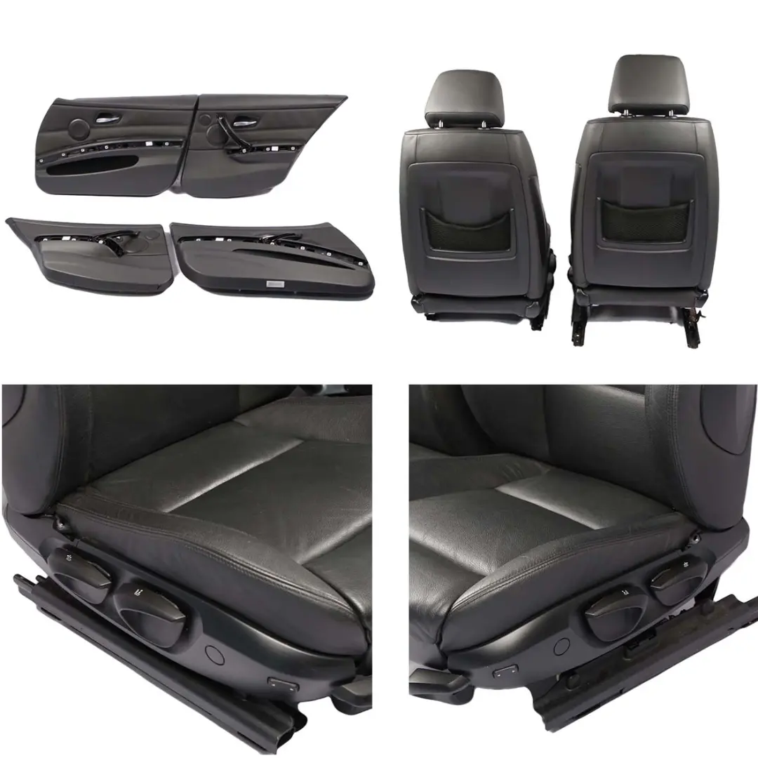 BMW 3 er E90 E91 M Sport Sitze Vorne Links Rechts Schwarzes Schwarz Leder - SKU 9156467-2 - Teilenummer 9156467