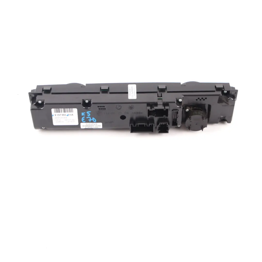 A/C Climate Heater Control Unit Switch Panel Automatic to BMW X5 E70 X6 E71 with Part number 9157553 BMW X5 E70 X6 E71 A/C Climate Heater Control Unit Switch Panel Automatic - SKU 9157553 - Part number 9157553