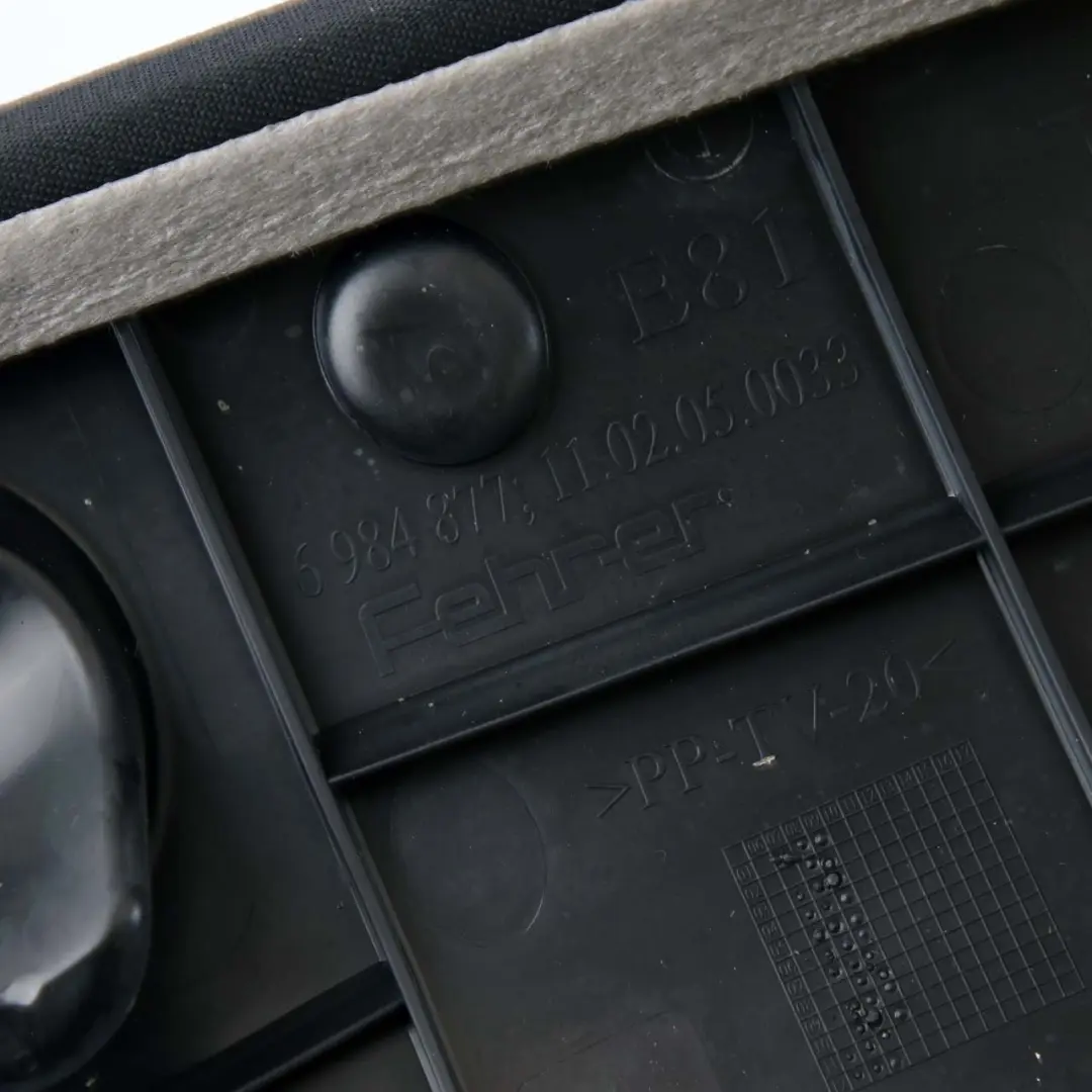 Side Finisher Corner Left N/S Cloth Network Anthracite to BMW 1 E81 E82 Rear Seat with Part number 9158959 BMW 1 E81 E82 Rear Seat Side Finisher Corner Left N/S Cloth Network Anthracite - SKU 9158959 - Part number 9158959