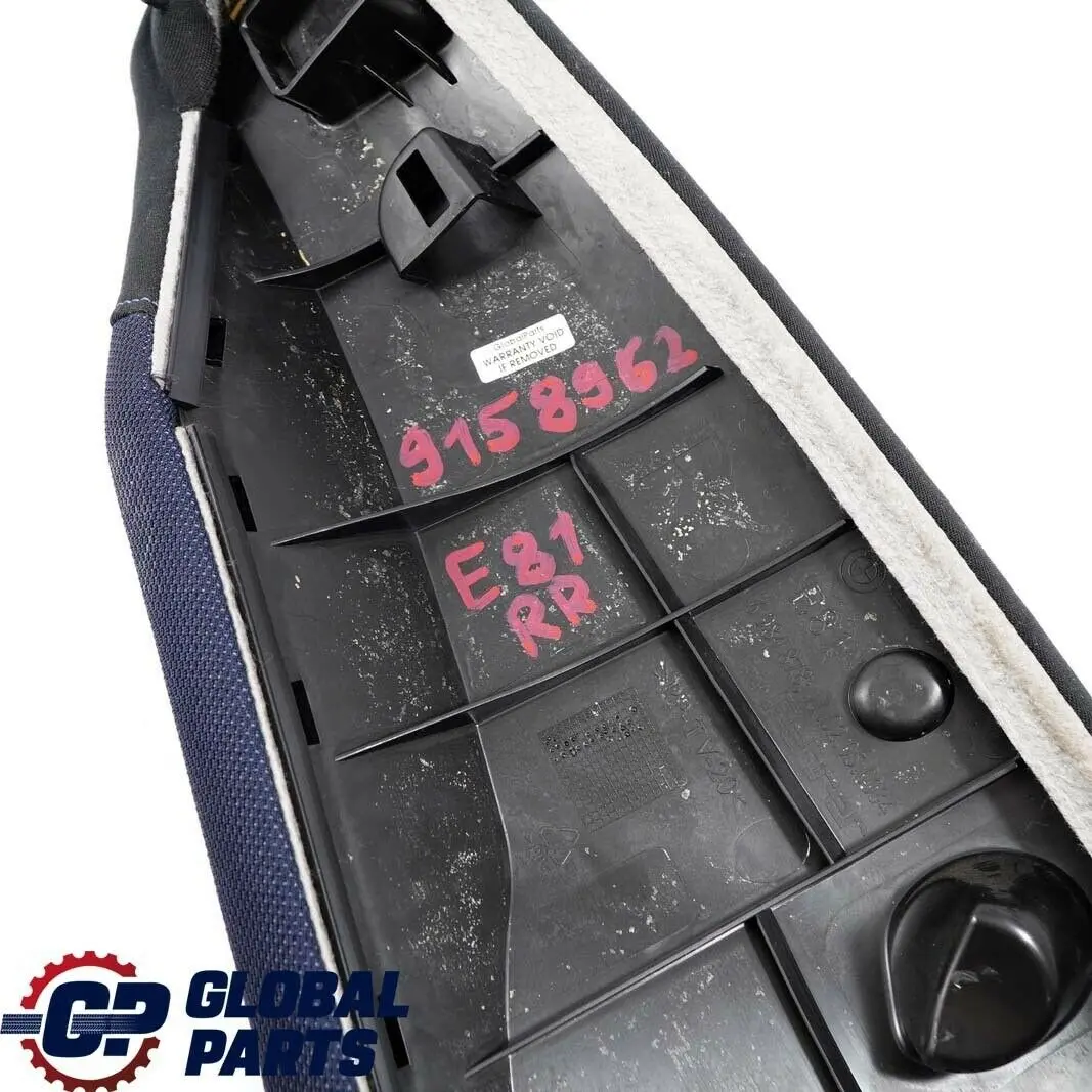 BMW E81 Acabado lateral tela asiento trasero derecho Red Azul Monaco - SKU 9158962 - Número de pieza 9158962