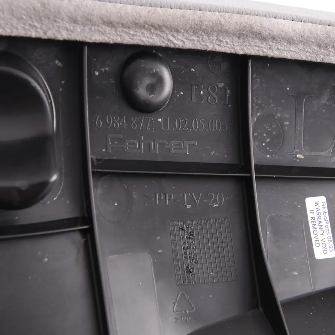 Side Finisher Rear Seat Corner Left N/S Leather Alaska Grey to BMW E81 E82 with Part number 9158973 BMW E81 E82 Side Finisher Rear Seat Corner Left N/S Leather Alaska Grey - SKU 9158973 - Part number 9158973