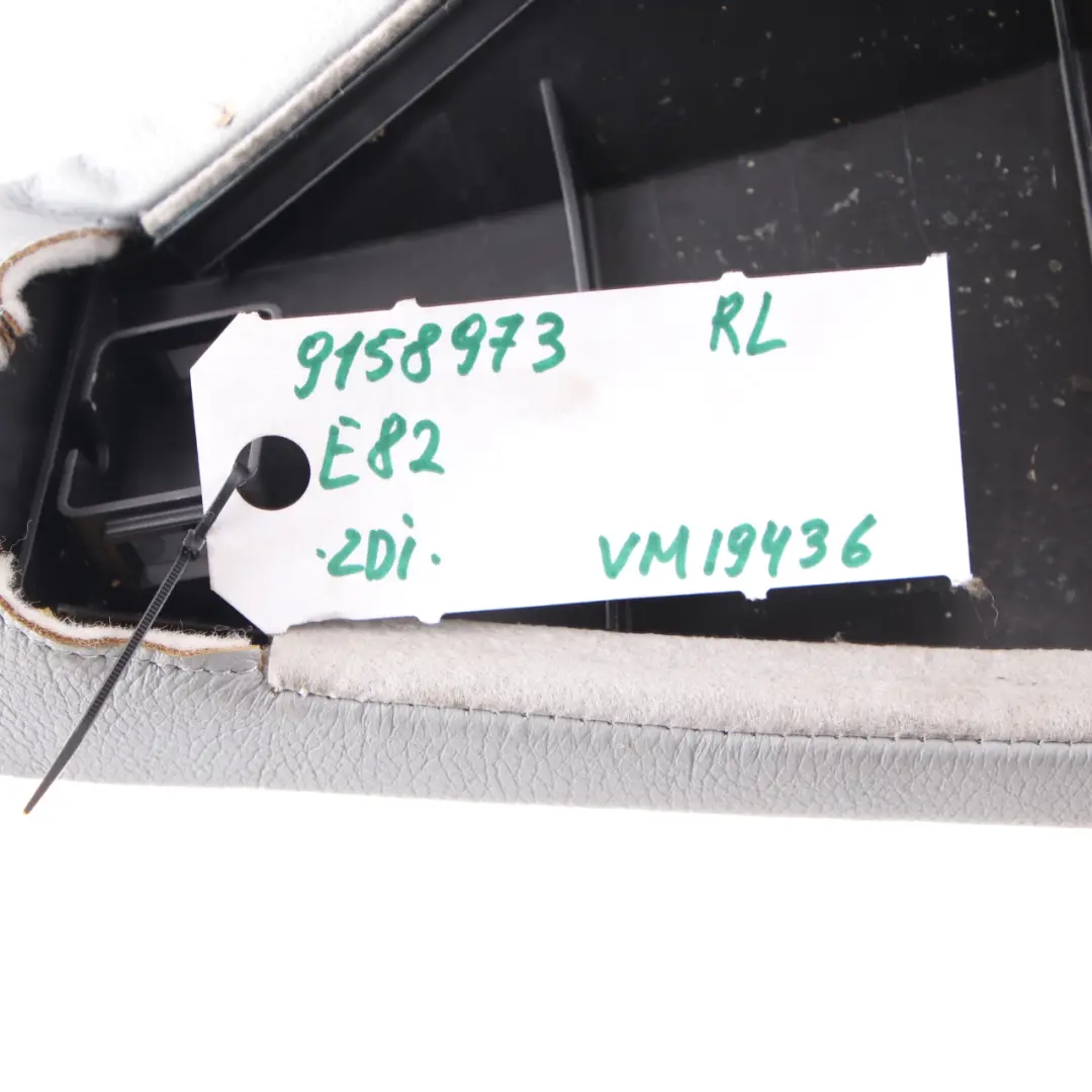 BMW E81 E82 Side Finisher Rear Seat Corner Left N/S Leather Alaska Grey - SKU 9158973 - Part number 9158973