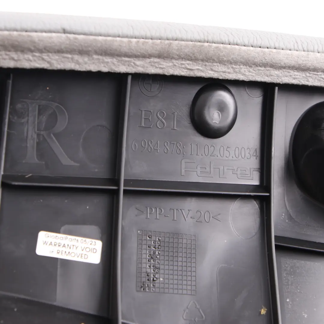 Side Finisher Rear Seat Corner Right O/S Leather Alaska Grey to BMW E81 E82 with Part number 9158974 BMW E81 E82 Side Finisher Rear Seat Corner Right O/S Leather Alaska Grey - SKU 9158974 - Part number 9158974