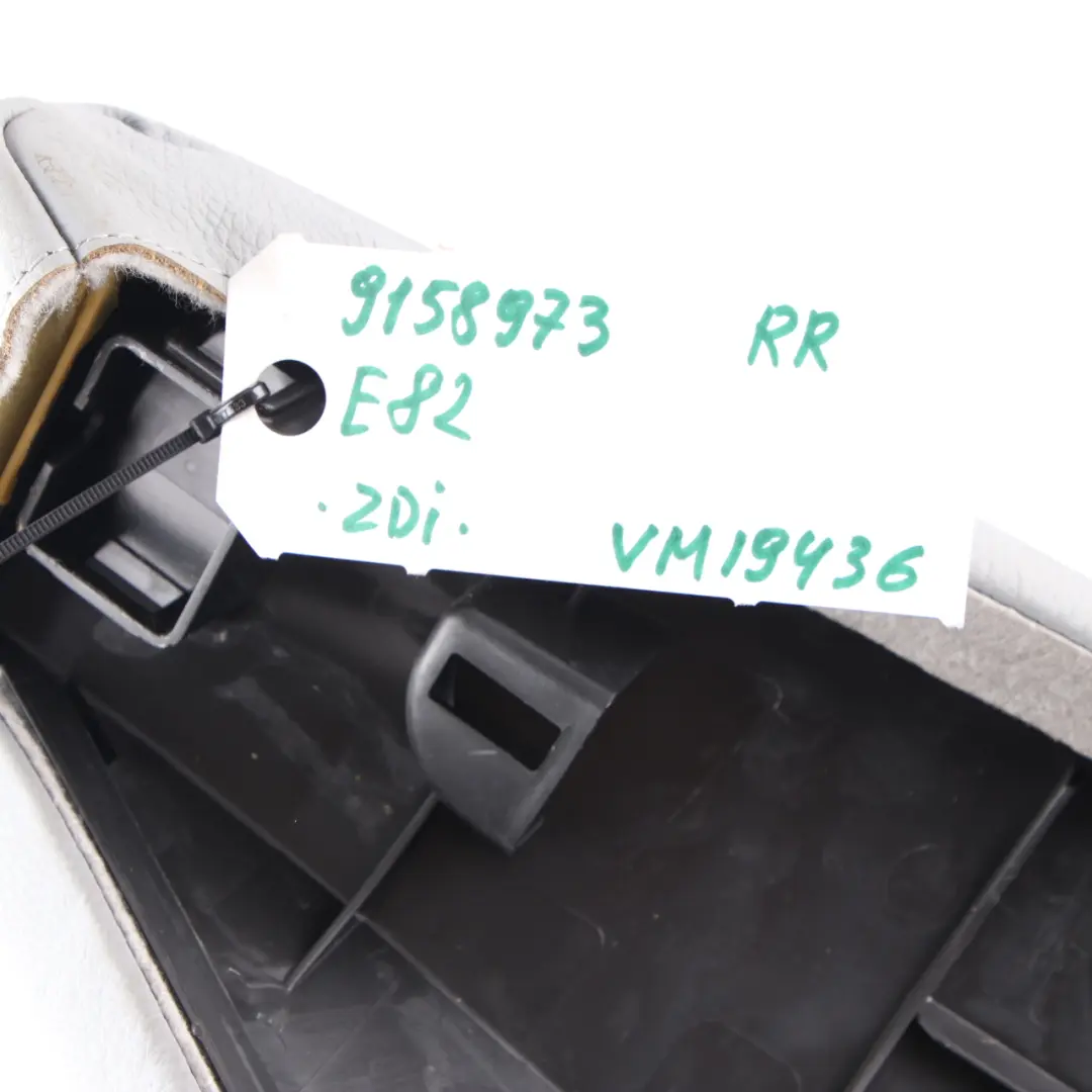 Side Finisher Rear Seat Corner Right O/S Leather Alaska Grey to BMW E81 E82 with Part number 9158974 BMW E81 E82 Side Finisher Rear Seat Corner Right O/S Leather Alaska Grey - SKU 9158974 - Part number 9158974