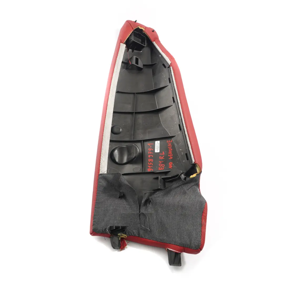 BMW E81 E82 Finitura Laterale Angolo Sedile Posteriore Sinistro Pelle Boston Red - SKU 9158979-1 - Numero di parte 9158979