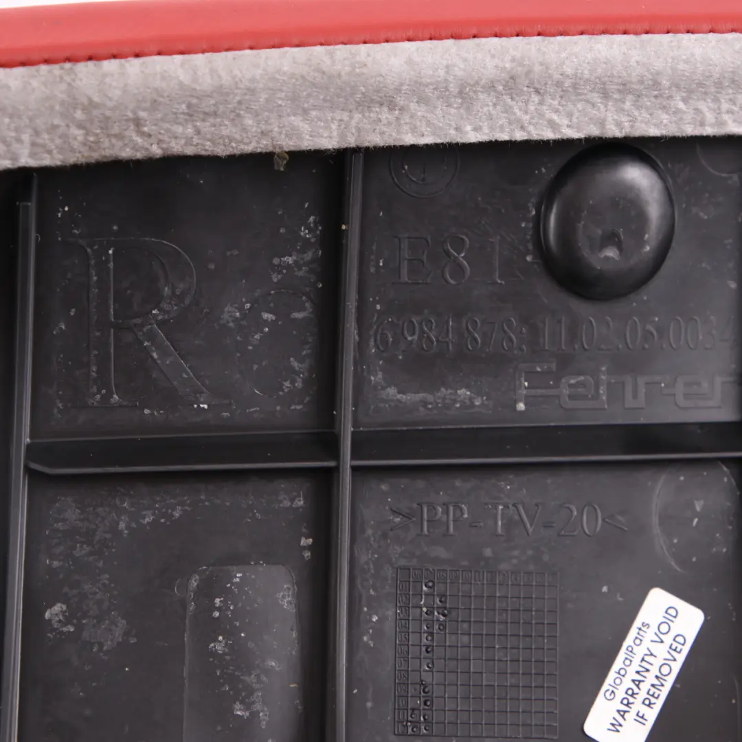 BMW E81 E82 Asiento Trasero Lateral Acabado Esquina Derecha Cuero Boston Rojo - SKU 9158980 - Número de pieza 9158980
