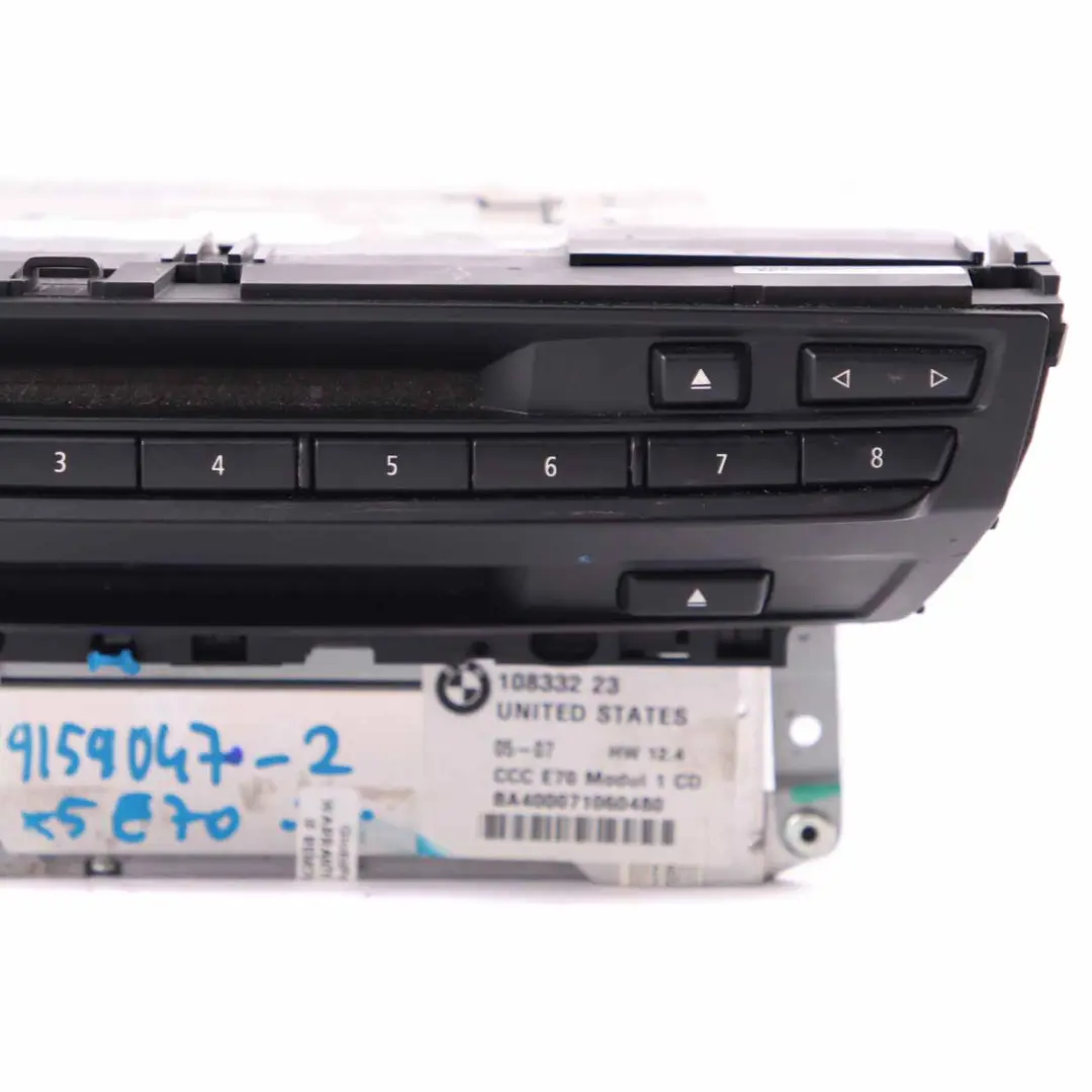 CCC CD Professional Navigation System Controller to BMW X5 X6 E70 E71 with Part number 9159047 BMW X5 X6 E70 E71 CCC CD Professional Navigation System Controller - SKU 9159047-2 - Part number 9159047