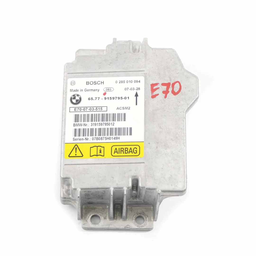  Control Unit BMW X5 X6 E70 E71 Air Module Bag ECU Unit Bosch - SKU 9159795 - Part number 9204849