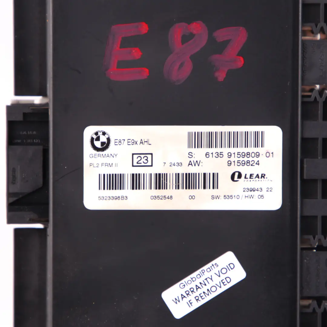 Light Control Footwell Module ECU Unit AHL FRM II PL2 Lear to BMW 1 E87 with Part number 9159809 BMW 1 E87 Light Control Footwell Module ECU Unit AHL FRM II PL2 Lear - SKU 9159809 - Part number 9159809