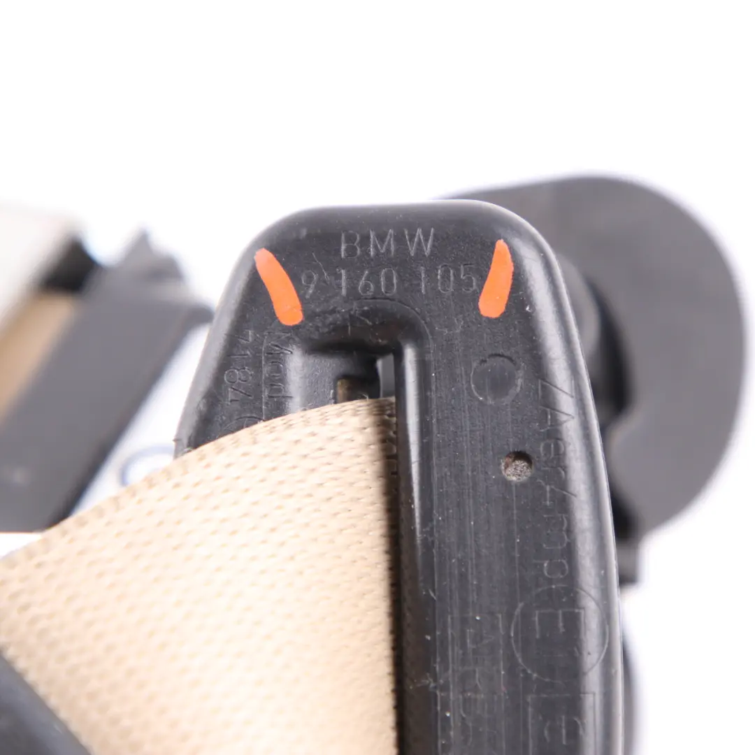 BMW 3 Series E90 E91 LCI Front Left Upper Safety Seat Belt Beige N/S - SKU 9160105 - Part number 9160105