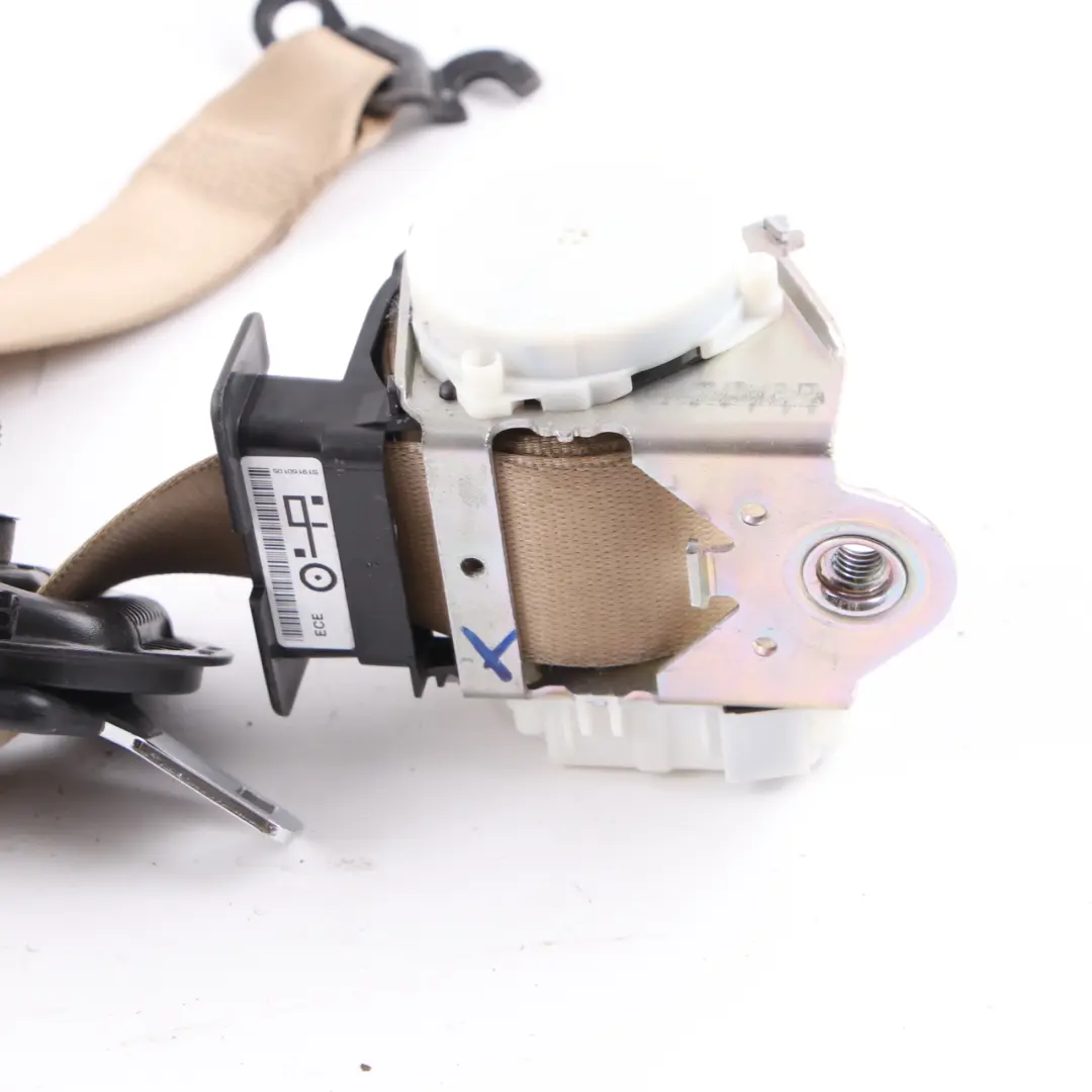 BMW 3 Series E90 E91 LCI Front Left Upper Safety Seat Belt Beige N/S - SKU 9160105 - Part number 9160105