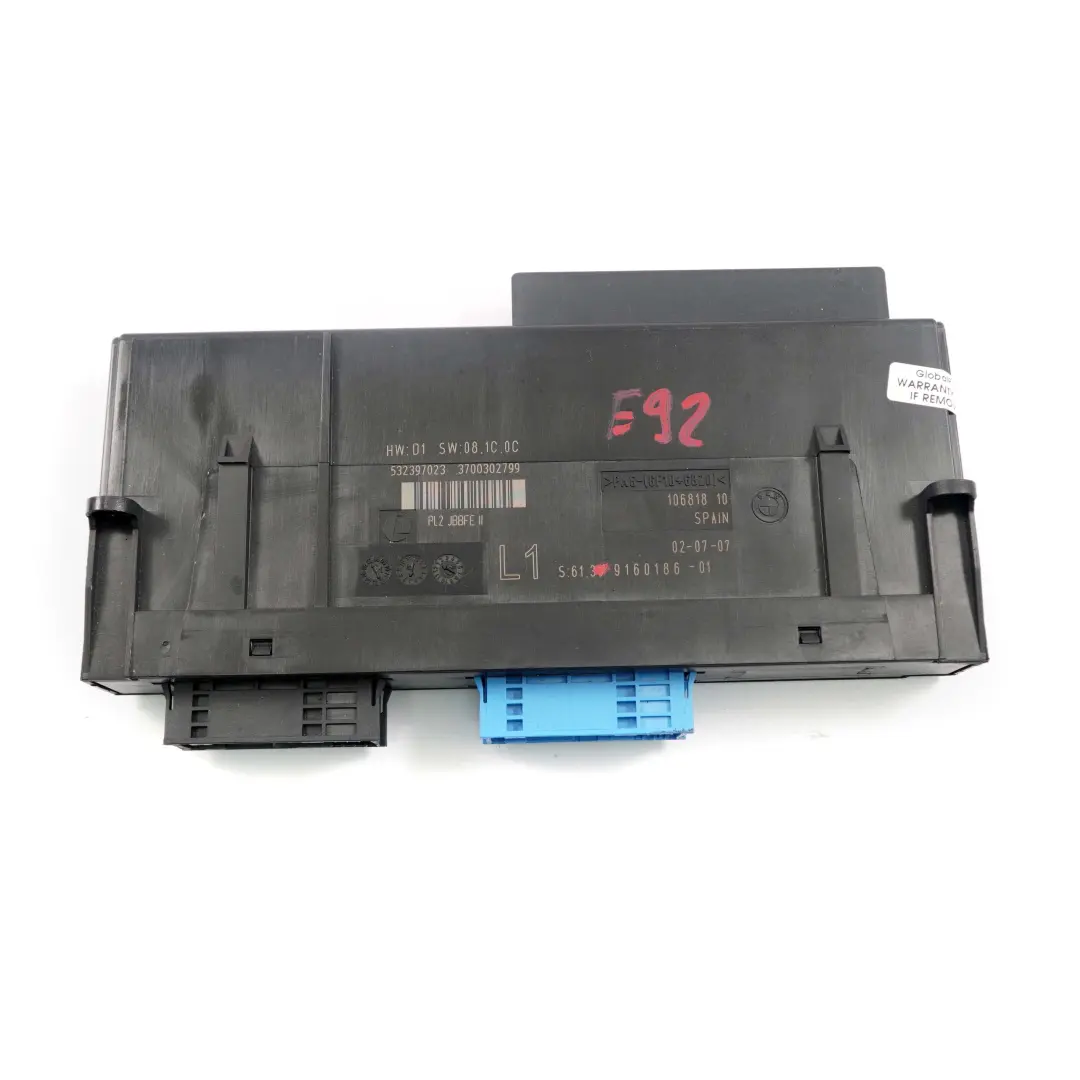BMW E92 ECU Body Control Module Junction Box L1 PL2 JBBFE II - SKU 9160186 - Numéro de pièce 9160186