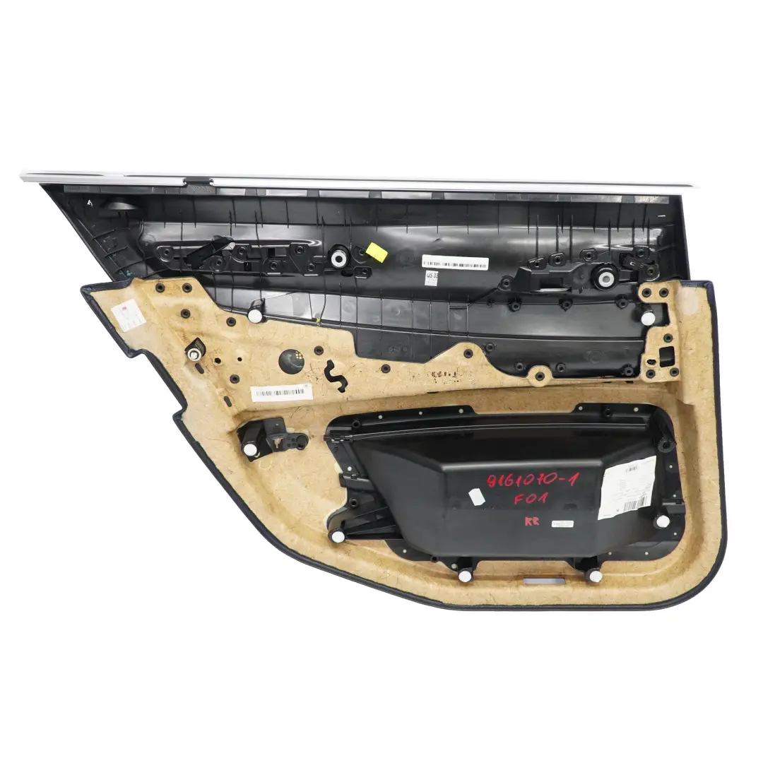  Scheda porta BMW F01 F02 posteriore destra Coperchio pannello pelle nera Dakota - SKU 9161070-1 - Numero di parte 9161070