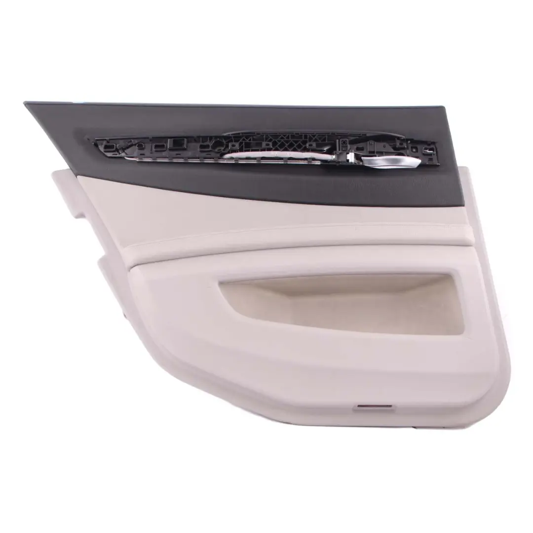 Door Card Rear Left N/S Trim Panel Cover Grey Leather Dakota to BMW F01 F02 with Part number 9161073 BMW F01 F02 Door Card Rear Left N/S Trim Panel Cover Grey Leather Dakota - SKU 9161073 - Part number 9161073