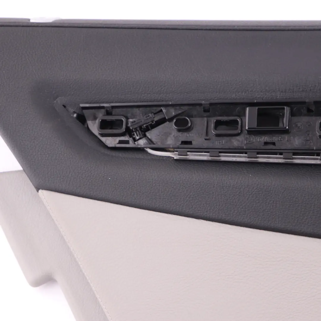 Door Card Rear Left N/S Trim Panel Cover Grey Leather Dakota to BMW F01 F02 with Part number 9161073 BMW F01 F02 Door Card Rear Left N/S Trim Panel Cover Grey Leather Dakota - SKU 9161073 - Part number 9161073