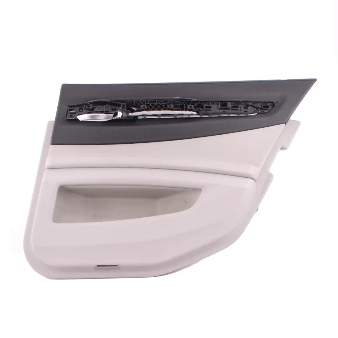 Door Card Rear Right O/S Trim Panel Cover Grey Leather Dakota to BMW F01 F02 with Part number 9161074 BMW F01 F02 Door Card Rear Right O/S Trim Panel Cover Grey Leather Dakota - SKU 9161074 - Part number 9161074